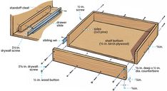 the parts of a wooden drawer