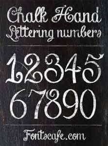 chalk hand lettering numbers on a blackboard