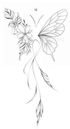 Tattoo Ideas Female Flower, Density Tower, Wheat Tattoo, Butterfly Wing Tattoo, Memorial Tattoo Designs, Small Phoenix Tattoos, Tiny Wrist Tattoos, Flower Tattoo Drawings, Chic Tattoo