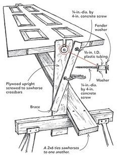 the diagram shows how to build a picnic table