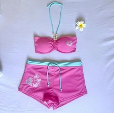 Y2k Beach Dress, Y2k Swim Shorts, Y2k Bikinis Outfit, Gyaru Swimwear, Beach Y2k Outfits, 2000 Swimsuit, Bikinis With Shorts, 2000s Beach Outfits, Gyaru Swimsuit