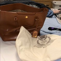 Dark Brown Lauren By Ralph Lauren Tote. Comes With Lrl Bag That Came With Purchase. Lightly Used. Perfect Condition. Lauren Collins, Ralph Lauren Tote, Tan Leather Tote, Ralph Lauren Handbags, Leopard Tote, Suede Tote Bag, Red Tote Bag, Ralph Lauren Bags, Suede Tote