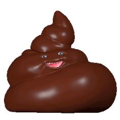 a chocolate emoticure with blue eyes and pink tongue smiles at the camera while sitting on top of it