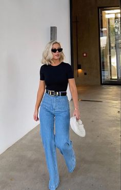 40s Mode, Comfy Spring Outfits, Elegantes Outfit Damen, Looks Jeans, Denim On Denim, Outfit Chic, Outfit Jeans, Casual Work Outfits