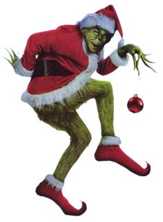 an image of a man dressed up as the grinen from the movie how the grin stole christmas balls