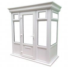 a white window sitting on top of a wooden floor