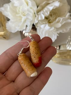 Mozzarella sticks – MannysMiniatures Silly Earrings, Mozzarella Stick, Lesbian Earrings, Crazy Earrings, Weird Earrings, Cheese Stick, Earrings Food, Weird Jewelry, Stick Earrings