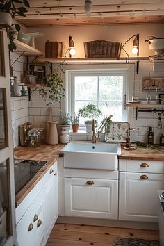 the kitchen is clean and ready to be used as a place for cooking or baking