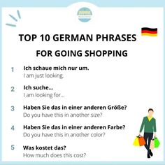 german phrases for going shopping with pictures