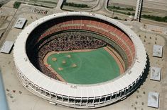 an aerial view of a baseball stadium