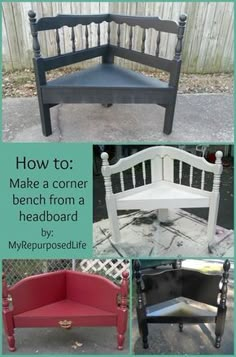 how to make a corner bench from a headboard