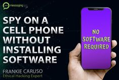 a person holding up a cell phone with the words no software required on it in front of them