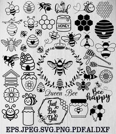 bees and honeybees svg files