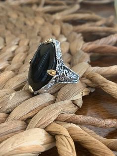 This Gorgeous heavenly black onyx ring is made beautiful inside and out    925 sterling silver and genuine onyx Elegant Black Oval Ring, Classic Onyx Ring Jewelry, Classic Onyx Ring, Black Onyx Jewelry For Formal Occasions, Oval Onyx Fine Jewelry, Fine Onyx Jewelry For Anniversary, Formal Black Onyx Jewelry, Timeless Onyx Gemstone Jewelry, Elegant Black Gemstone Ring