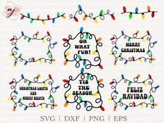 christmas lights and sayings for svg files