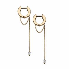 Jennifer Zeuner Jewelry | Tasha Earrings Italian Chain, Earring Hole, Black Platform Shoes, Chic Earrings, White Sapphire, Gold Plated Silver, Huggies Earrings, Pure Silver, Shop Earrings