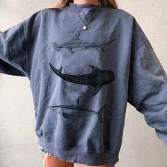 Summer Retro Surf Casual Sweatshirt Casual Dresses For Summer, Surfergirl Style, Retro Surf, Sleeve Placket, Summer Retro, Pullover Designs, Dream Clothes, Sharks, Casual Sweatshirt