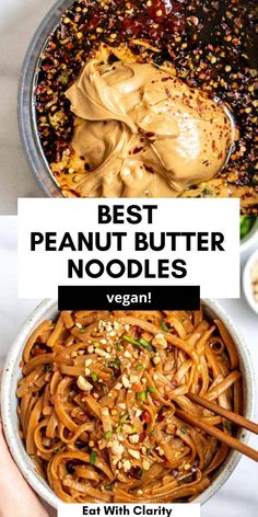 the best peanut butter noodles in a bowl