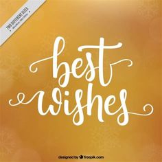 the words best wishes are written in white on an orange background with snowflakes