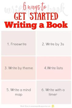 four ways to get started writing a book with the title in red and white text