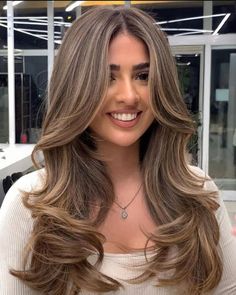 Balyage Long Hair, Light Brunette