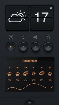 an app showing the weather and temperature