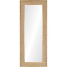 a mirror that is sitting on top of a wall next to a white wall and wooden frame