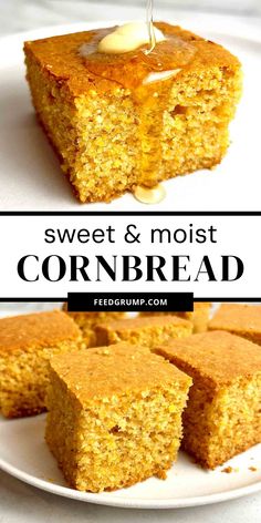 This sweet and moist cornbread recipe is incredibly easy to make at home. With no stand mixer or kneading required, just mix the dry and wet ingredients, bake, and enjoy!