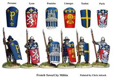 Perry Miniatures, Medieval Warriors, Heraldry Design, Medieval Shields, Crusader Knight, Historical Warriors, Medieval Paintings, Empire Romain, Ancient Warfare