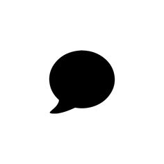 a black and white silhouette of a speech bubble