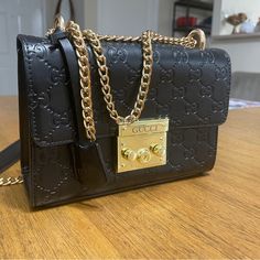 Small, Black, Leather, Used Gucci Padlock, Bags Gucci, Gucci Handbags, Gucci Bags, Gucci Bag, Limited Time, Black Leather, Bag Lady, Gucci