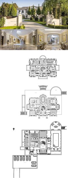 the floor plan for this luxury home is shown in blueprints and has three separate rooms