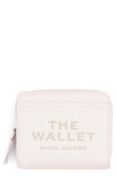 Signature logo detailing and richly textured leather distinguish an organized wallet perfect for storing your cards, cash and coins. Snap closure Two exterior slip pockets Two interior slip pockets; currency pocket; four card slots Lined Leather Imported Marc Jacobs Wallet, Compact Wallet, Best Wallet, Wallet Organization, Marc Jacobs Bag, Fabric Gift Bags, Wallet Accessories, Leather Mini, Leather Accessories