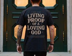 Living Proof Of A Loving God Christian T-shirt For Men, Men's Christian Shirts Please ensure you are ordering the correct color and Size** The soft-washed, garment-dyed fabric brings an extra coziness to your wardrobe, while the relaxed fit makes it an excellent daily choice. The double-needle stitching throughout the tee makes it highly durable while the lack of side seams helps the shirt retain its tubular shape. - Comfort Colors garment-dyed t-shirt  - A fully customizable tee made 100% with Christian Streetwear, Aesthetic Christian, Loving God, God Christian, Christian Men, Shirt Aesthetic, Jesus Shirt, Men Tshirt, Christian T Shirt