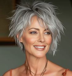 Long Messy Pixie Haircut, Short Gray Hair Over 50, 2024 Haircuts, Razor Cut Bob, Pepper Hair, Shaggy Short Hair, Short Shag Hairstyles