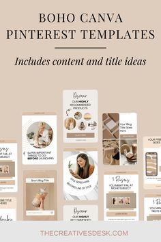 the creative website for pinterest templates includes content and little ideas