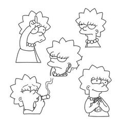 the simpsons family cartoon character coloring pages