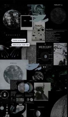 some sort of collage with pictures and text on it that says, mercury