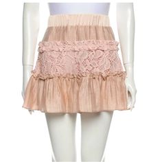 Alexis Mallory Blush Lace Mini Skirt - Size: S Never Worn! Purchased From Online Designer Consignment Store, So There Is No Original Tag Measurements: Waist: 26.5" Hip: 40" Length: 15.5" Material: 55.4% Cotton 23% Nylon 21.6% Rayon Lace Mini Skirt, Consignment Stores, Online Design, Lace Skirt, Mini Skirt, Mini Skirts, Blush, Skirt, Lace