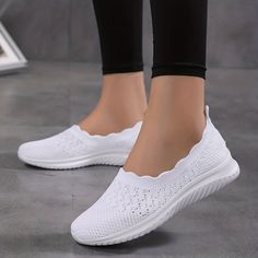 Material:FabricClosure:Slip-onToe Style:Round ToeSpecial Features:LightweightPatterned:Solid colorEmbellishment Feature:SpikeAll-season:SpringType:Mary-janeStrap Type:Mary-janeItem ID:XP05340 On Shoes Women, Women Slip On Sneakers, White Slip On Shoes, Lit Shoes, Most Comfortable Shoes, White Slip, Shoe Covers, Shoes Women