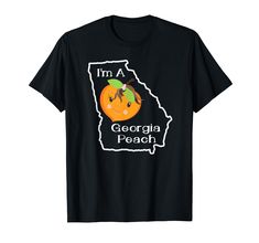 PRICES MAY VARY. Funny Georgia Shirt with I'm A Georgia Peach Saying and an original peach with cute face graphic T-Shirt Inside Outline of State of Georgia Shirt. This cute funny Georgia - I'm A Georgia Peach - T-shirt is the perfect gift for someone who lives in Georgia, goes to school in Georgia, roots are in Georgia or want to be from Georgia. Ideal gift for Birthdays old and young or for any special day. Lightweight, Classic fit, Double-needle sleeve and bottom hem Funny Orange Short Sleeve T-shirt, Cute Peach T-shirt With Letter Print, Georgia Shirt, Peach Shirt, Atlanta Georgia, Halloween Tshirts, Branded T Shirts, Atlanta, Georgia