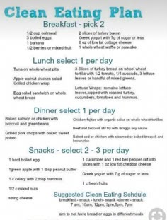 Clean Eating Plan, Clean Eating Menu, Eating Diet Plan, Clean Eating Diet Plan, Fruit Lunch, Clean Eating Plans, Meal Planning Menus, Overnight Oat