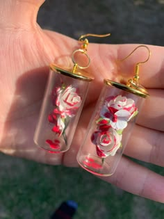 Alice in Wonderland Red Roses, Painting the Roses Red Earrings Disneybound - Etsy Drop Earrings Outfit, Red Roses Painting, Wonderland Jewelry, Roses Painting, Painting The Roses Red, Earrings Outfit, Diy Jewelry Display, Roses Red