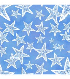 a blue background with white stars on it