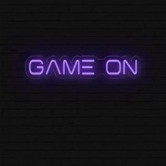 a neon sign that says game on