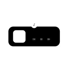 a black and white image of an mp3 player with the number five on it's side