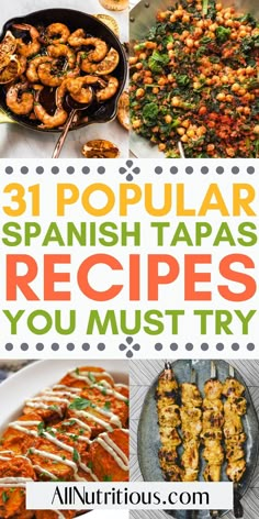 spanish tapas recipe collage with text overlay