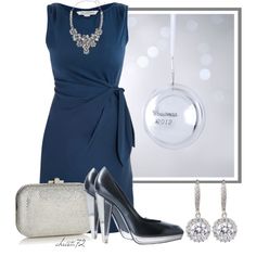 Classy Outfit Classy Fashion Outfits, Navy Dress Outfits, Classy Fashion, Petrol Blue, Outfit Combinations, Blue Christmas, Dress Outfit