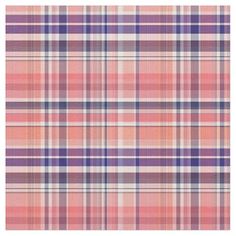 an orange and blue plaid fabric