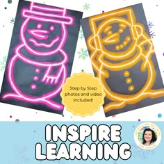 an image of two snowmen with the words inspire learning in front of them and below it